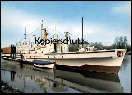 ÄLTERE POSTKARTE PULCHRA NUSSIA EHEMALS R146 MINENRÄUMBOOT HEIMBOOT MARINE VEREIN NEUSS Schiff ship Ansichtskarte