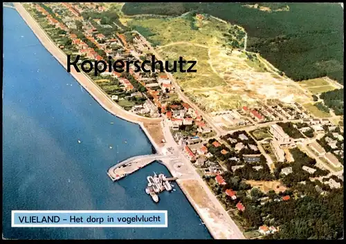 ÄLTERE POSTKARTE VLIELAND HET DORP IN VOGELVLUCHT VOGELSCHAU LUFTBILD LUFTAUFNAHME LUCHTFOTO Ansichtskarte cpa postcard