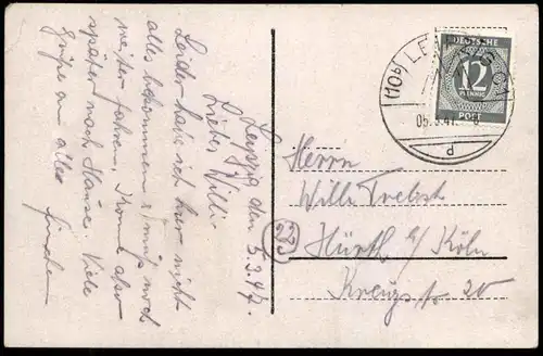 ALTE POSTKARTE LEIPZIG DEUTSCHE BÜCHEREI 1947 library bibliothèque Ansichtskarte cpa AK postcard