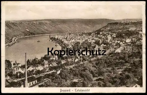 ALTE POSTKARTE BOPPARD TOTALANSICHT PANORAMA GESAMTANSICHT BAHNSTRECKE FABRIK 1925 Ansichtskarte cpa postcard AK