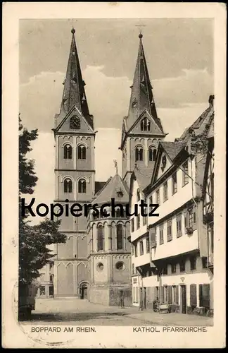 ALTE POSTKARTE BOPPARD KATHOLISCHE PFARRKIRCHE KIRCHE church église Ansichtskarte cpa postcard AK