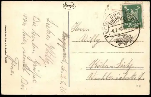 ALTE POSTKARTE BOPPARD TOTALANSICHT PANORAMA GESAMTANSICHT 1926 Ansichtskarte cpa postcard AK
