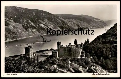 ALTE POSTKARTE AM RHEIN BURG REICHENSTEIN 1938 Schloss chateau castle Trechtinghausen cpa postcard AK Ansichtskarte