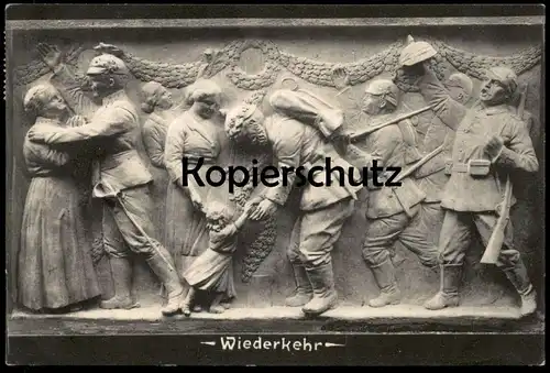 ALTE POSTKARTE WIEDERKEHR SOLDAT VATER FRONT FREUDE Frau femme woman Stempel Wesel Ansichtskarte cpa postcard AK