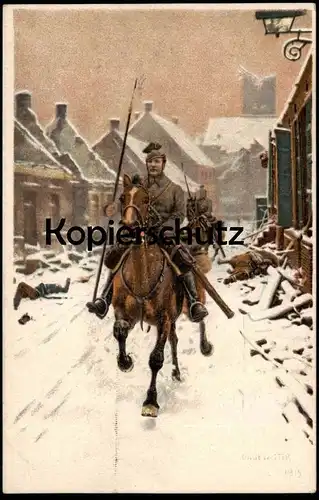 ALTE POSTKARTE HUGO UNGEWITTER 1915 SOLDAT AUF PFERD REITER Uniform Militär 1. Weltkrieg WWI Ansichtskarte cpa postcard