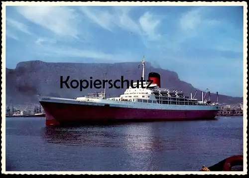 ÄLTERE POSTKARTE MAILSHIP LEAVING DUNCAN DOCK CAPE TOWN KAAPSTAD KAPSTADT DAMPFER WINDSOR CASTLE Schiff ship postcard AK