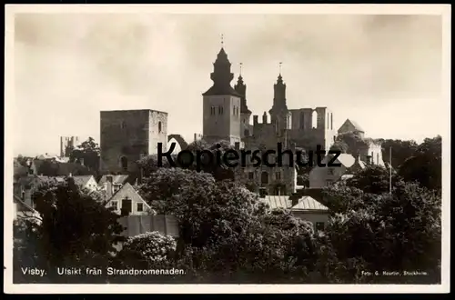 ALTE POSTKARTE VISBY UTSIKT FRAN STRANDPROMENADEN Sverige sweden Schweden postcard cpa AK Ansichtskarte