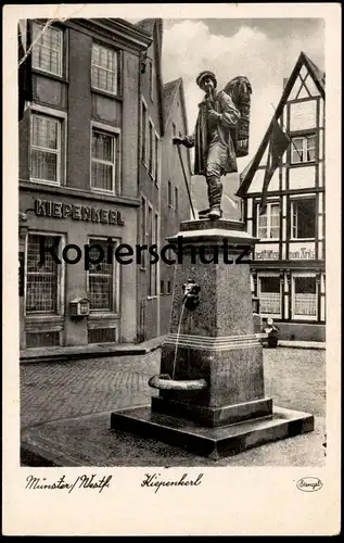 ALTE POSTKARTE MÜNSTER KIEPENKERL KIEPENKÄL BRUNNEN GASTSTÄTTE cpa postcard AK Ansichtskarte