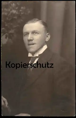 ALTE FOTO POSTKARTE MANN MIT ANZUG & KRAWATTE man male homme cravate tie suit costume cpa photo postcard