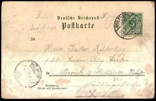 ALTE LITHO POSTKARTE GRUSS AUS WÜLFRATH 1898 WILHELM-AUGUSTA-STIFT SCHLOSS APRATH HERMINGHAUS-STIFT Ansichtskarte cpa AK