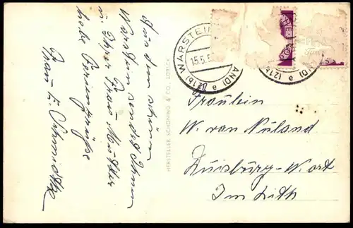 ÄLTERE POSTKARTE LUFTKURORT WARSTEIN SAUERLAND BLICK VOM PIUSBERG LANGENBACHTAL HEILSTÄTTE Ansichtskarte cpa postcard