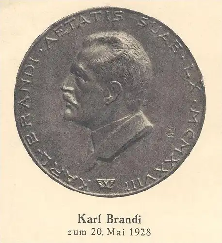 ALTE POSTKARTE PROFESSOR KARL BRANDI 1928 ELISABETH VON ESSEÖ MÜNCHEN money coin Münze Medaille Medal Monnaie Nude Nu