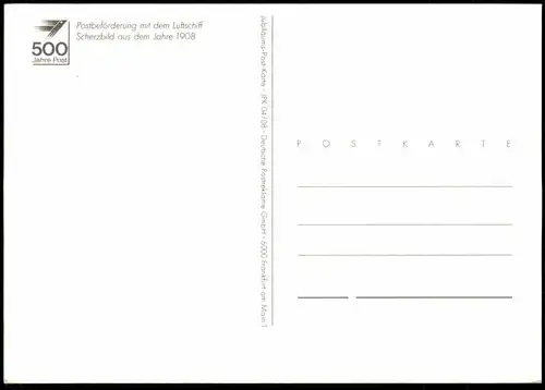 POSTKARTE ZEPPELIN LUFTPOST NEW YORK - HAMBURG REPRODUKTION 500 JAHRE POST 1989 dirigeable Aviation dirigible airship