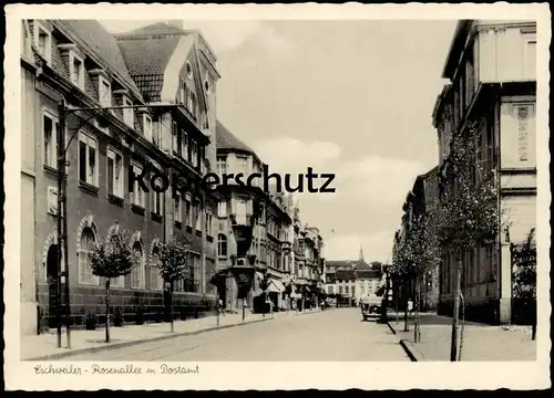 ALTE POSTKARTE ESCHWEILER ROSENALLEE MIT POSTAMT Post Ansichtskarte AK cpa postcard