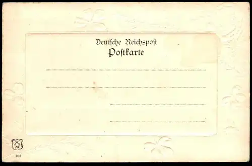 ALTE PRÄGE POSTKARTE MÜNSTER W. RATHAUS NEUJAHR HUFEISEN KLEEBLATT Shamrock Horseshoe Embossed cpa gaufrée gauffrée