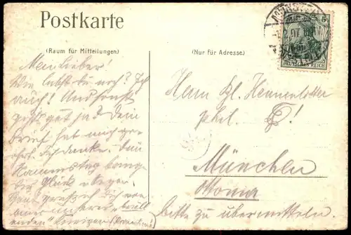 ALTE POSTKARTE MÜNSTER KStV GERMANIA DEUM LITTERIS Studentika Studentica Societe d'etudiant Student Society Couleurkarte