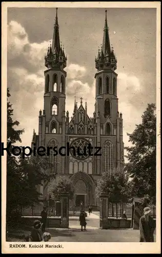 ALTE POSTKARTE RADOM KOSCIOL MARIACKI FELDPOST 1940 Marienkirche Holy virgin maria cathedral Polska Poland postcard cpa