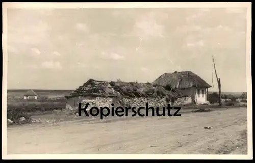 ALTE FOTO POSTKARTE AM DON HOF VERMUTLICH 1941 BEI ROSTOW Russland Russia Bauernhof Bauernhaus cpa photo postcard