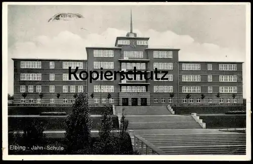 ALTE POSTKARTE ELBING JAHN-SCHULE 1940 Elblag Feldpost Polska Poland Polen Ostpreussen school école AK cpa postcard