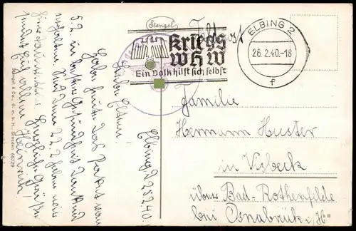ALTE POSTKARTE ELBING JAHN-SCHULE 1940 Elblag Feldpost Polska Poland Polen Ostpreussen school école AK cpa postcard