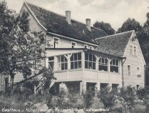 ALTE POSTKARTE GASTHAUS & PENSION REUSSENKREUZ 1943 ODENWALD Beerfelden Ober-Sensbach Sensbachtal Michelstadt Oberzent