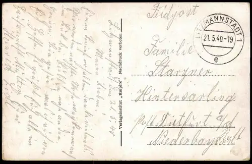 ALTE POSTKARTE LODSCH HL. KREUZ-KIRCHE AN DER SCHILLERSTRASSE 21.05.1940 LITZMANNSTADT LODZ Polska Poland Polen cpa AK