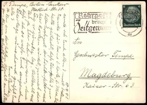 ALTE POSTKARTE BLUMEN NARZISSEN OSTERN 1941 Narcisse Daff Daffodil Daffodils Flowers Fleurs Stempel Berlin Rohrpost AK