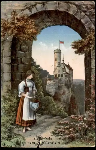 ALTE POSTKARTE S'BÄRBELE VOM LICHTENSTEIN Honau Kreis Reutlingen Schloss Castle Chateau cpa postcard AK Ansichtskarte