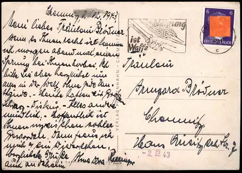 ALTE POSTKARTE BLUMEN NARZISSE Narcisse Daff Daffodil Daffodils Flowers Fleurs Stempel Chemnitz 1943 Nahrung ist Waffe