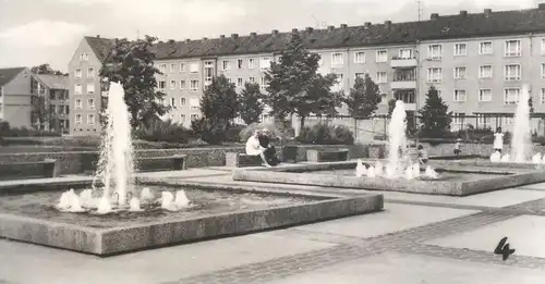 ÄLTERE POSTKARTE NEUBRANDENBURG Hochhaus Karl-Marx-Platz Blick auf die Stadt Stamp Stempel 25 Jahre Handelsflotte DDR AK