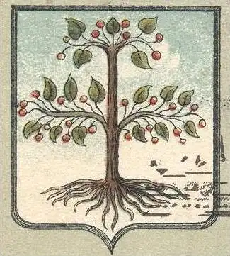 ALTE LITHO POSTKARTE GRUSS AUS BOCHOLT RATHAUS M. KAISER-WILHELM-DENKMAL Wappen Baum Tree Arbre Coat of arms Blason cpa