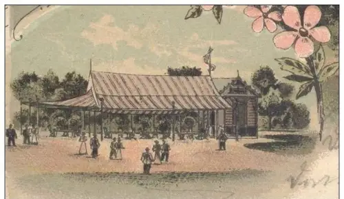 ALTE LITHO POSTKARTE GRUSS AUS DEM VOLKSGARTEN ZU MÖNCHENGLADBACH M.GLADBACH cpa postcard AK Ansichtskarte