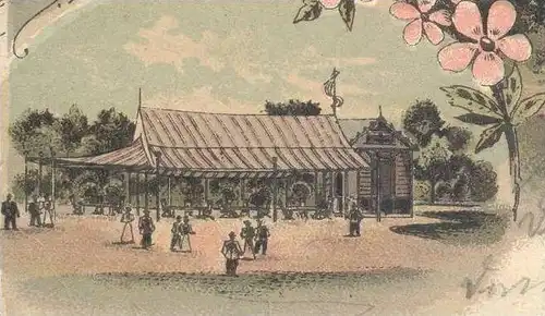 ALTE LITHO POSTKARTE GRUSS AUS DEM VOLKSGARTEN ZU MÖNCHENGLADBACH M.GLADBACH cpa postcard AK Ansichtskarte
