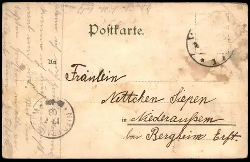 ALTE LITHO POSTKARTE GRUSS AUS DEM VOLKSGARTEN ZU MÖNCHENGLADBACH M.GLADBACH cpa postcard AK Ansichtskarte