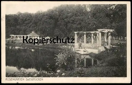 ALTE POSTKARTE ZWEIBRÜCKEN ROSENGARTEN DEUX-PONTS Garten garden Park Rose Rosen Roses Botany cpa postcard Ansichtskarte