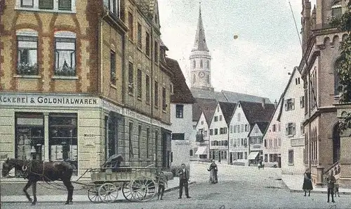 ALTE POSTKARTE SCHORNDORF 1904 PARTIE MIT POSTAMT BÄCKEREI & COLONIALWAREN MAGGI AROME WERBUNG postcard cpa AK