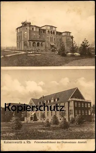 ALTE POSTKARTE KAISERSWERTH AM RHEIN FEIERABENDHÄUSER DER DIAKONISSEN-ANSTALT 1914 Düsseldorf cpa postcard Ansichtskarte