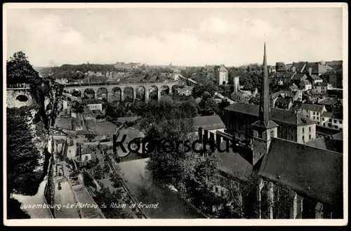 ALTE POSTKARTE LUXEMBOURG LE PLATEAU DU RHAM Dampflok locomotive à vapeur steam train Chemin de fer Railway Luxemburg AK