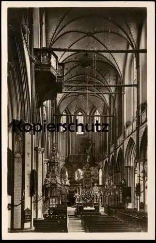 ALTE POSTKARTE STRALSUND NIKOLAIKIRCHE MITTELSCHIFF NACH OSTEN ALTAR Nicolaikirche Kirche church église autel postcard