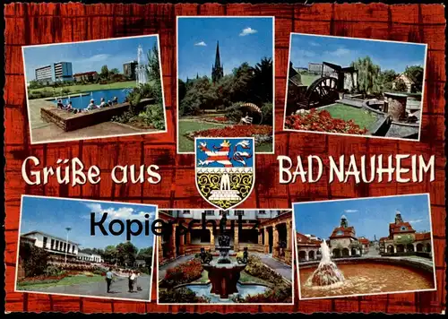 ÄLTERE POSTKARTE GRÜSSE AUS BAD NAUHEIM ZIERHÖFE BADEHAUS Waterspout Fountain Fontaine Mühle Mill Molen cpa postcard AK