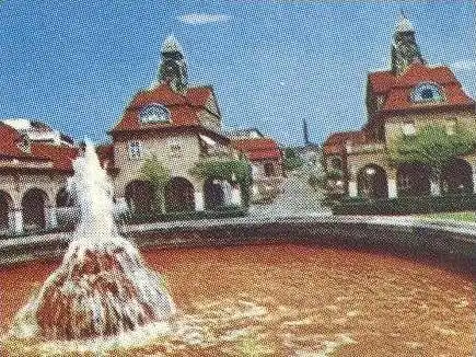 ÄLTERE POSTKARTE GRÜSSE AUS BAD NAUHEIM ZIERHÖFE BADEHAUS Waterspout Fountain Fontaine Mühle Mill Molen cpa postcard AK