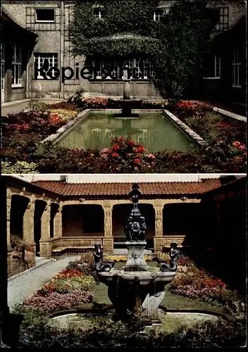 ÄLTERE POSTKARTE BAD NAUHEIM ZIERHÖFE BADEHAUS Meerjungfrau Fountain Fontaine Springbrunnen Brunnen Mermaid Sìrene cpa