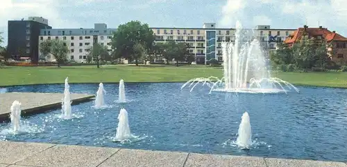 ÄLTERE POSTKARTE BAD NAUHEIM NEUES KURVIERTEL Waterspout Fountain Fontaine Springbrunnen Brunnen Ansichtskarte postcard