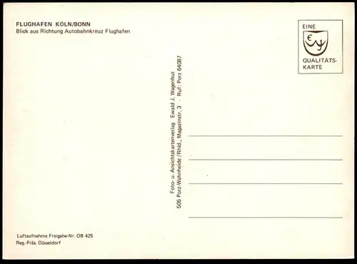 ÄLTERE POSTKARTE FLUGHAFEN KÖLN BONN Airport Aeroport Aéroport Avion Lufthansa Airline Motorway Autoroute Autobahn cpa