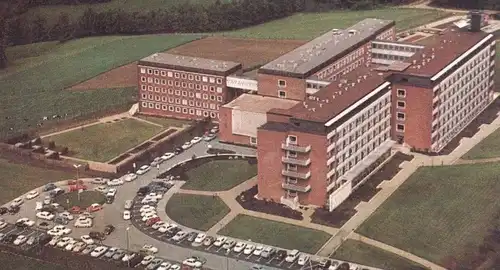 ÄLTERE POSTKARTE FRANZISKUS-HOSPITAL HARDERBERG GEORGSMARIENHÜTTE bei Osnabrück Krankenhaus Hospital cpa AK