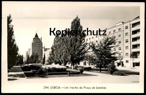 ÄLTERE POSTKARTE LISBOA - UM TRECHO DA PRACA DE LONDRES Lissabon Lisbonne Lisbon Portugal cpa postcard AK Ansichtskarte