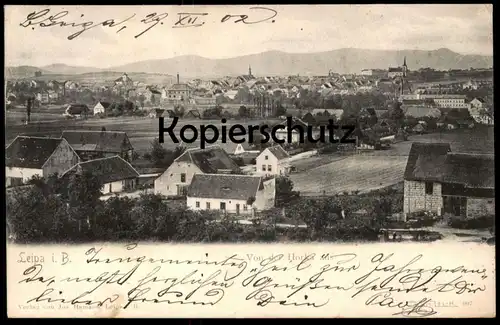 ALTE POSTKARTE LEIPA VON DER HORKA AUS PANORAMA Böhmisch Böhmen Ceska Lipa Sudeten Ansichtskarte AK postcard cpa