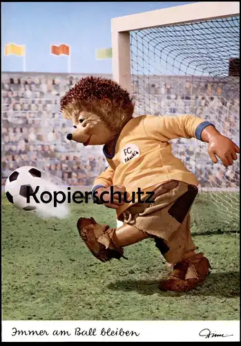 POSTKARTE FC MECKI IMMER AM BALL BLEIBEN... Fussball Play Jouer au Football Soccer Tor postcard cpa AK Ansichtskarte
