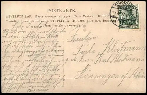 ALTE POSTKARTE MÄDCHEN MIT BLUME IM HAAR KIND Blumenkorb enfant fille jeune femme young girl child Stempel Duisburg