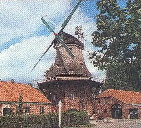 POSTKARTE JEVER MIT WAPPEN & GESCHICHTE CHRONIK Chronikkarte chronique chronicle storycard Mühle Windmill Molen Mill